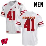 Men's Wisconsin Badgers NCAA #41 Jake Hescock White Authentic Under Armour Stitched College Football Jersey YG31E06UQ